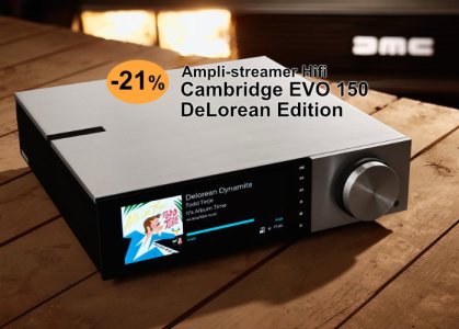 -21 % sur le Cambrige EVO 150 DeLorean Edition, l'ampli-streamer Hifi collector façon "Retour vers le Futur"