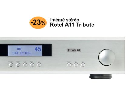 -23 % sur le Rotel A11 Tribute, un petit intégré stéréo explosif et très audiophile, signé Ken Ishiwata