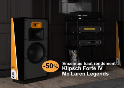 -50 % sur les Klipsch Forte IV McLaren Legends, des grosses enceintes Hifi à haut rendement iconiques et collector