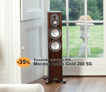 -35 % sur la Monitor Audio Gold 200 5G, enceinte Hifi colonne de conception très technique et soignée