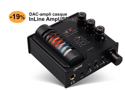 Bon plan audiophile : -19 % sur l'InLine AmpUSB-EQ, un DAC et ampli casque à tubes et réglages de tonalité