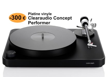 -300 € sur la Clearaudio Concept Performer, une platine vinyle Hifi allemande, audiophile et très sérieuse