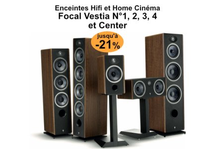 Jusqu'à -27 % sur les Focal Vestia, enceintes Hifi et Home Cinéma made in France