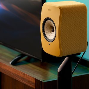 KEF_LSX II_Amber Haze_single_with tv.jpg