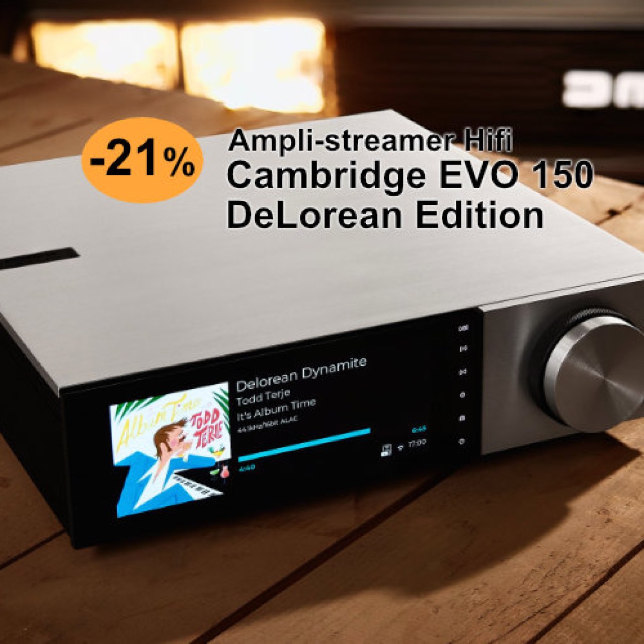 -21 % sur le Cambrige EVO 150 DeLorean Edition, l'ampli-streamer Hifi collector façon "Retour vers le Futur"