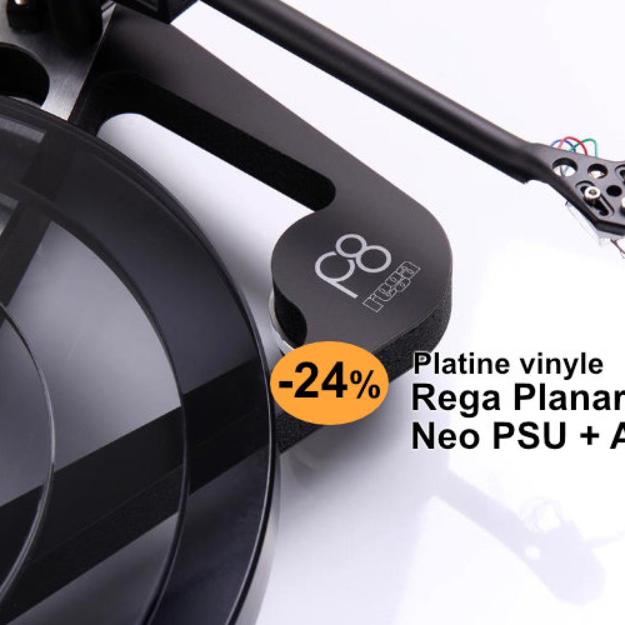 -24 % sur la Rega Planar 8 + Neo PSU + Ania, platine vinyle squelettique tout équipée du spécialiste britannique du tourne-disque audiophile