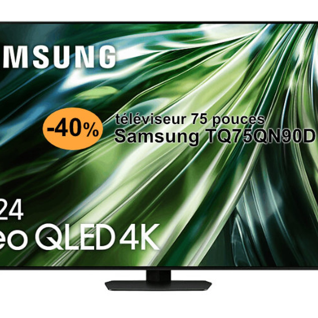 -40 % sur le Samsung TQ75QN90D, téléviseur 4K, Neo QLED, de 75 pouces, lancé en 2024