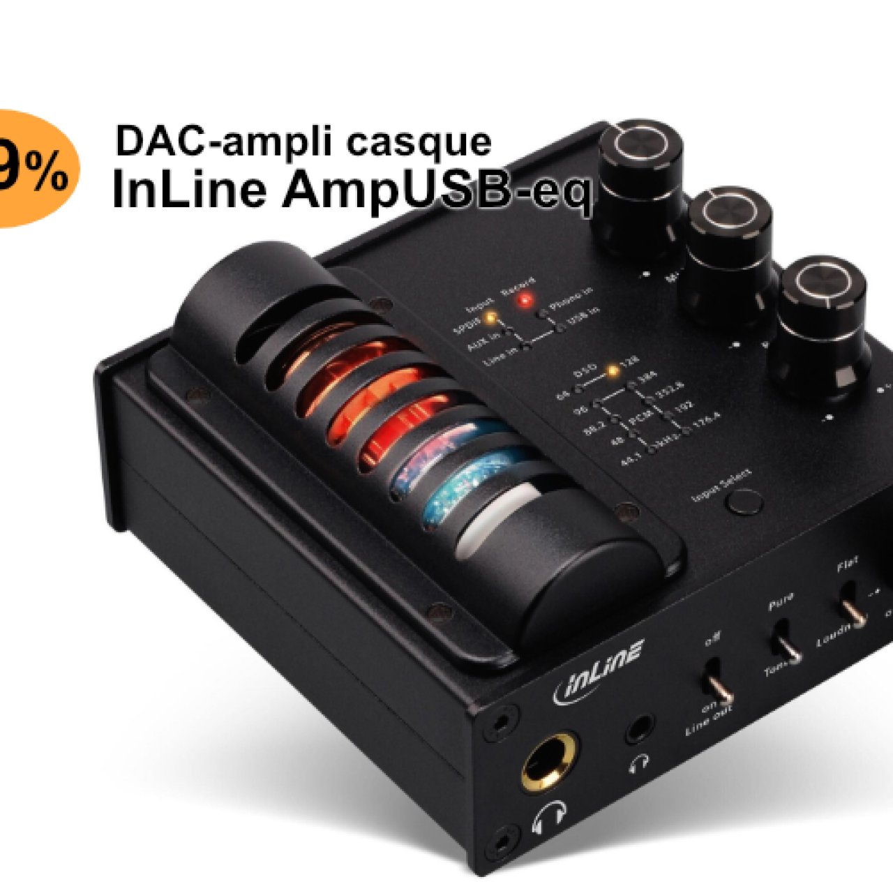 Bon plan audiophile : -19 % sur l'InLine AmpUSB-EQ, un DAC et ampli casque à tubes et réglages de tonalité