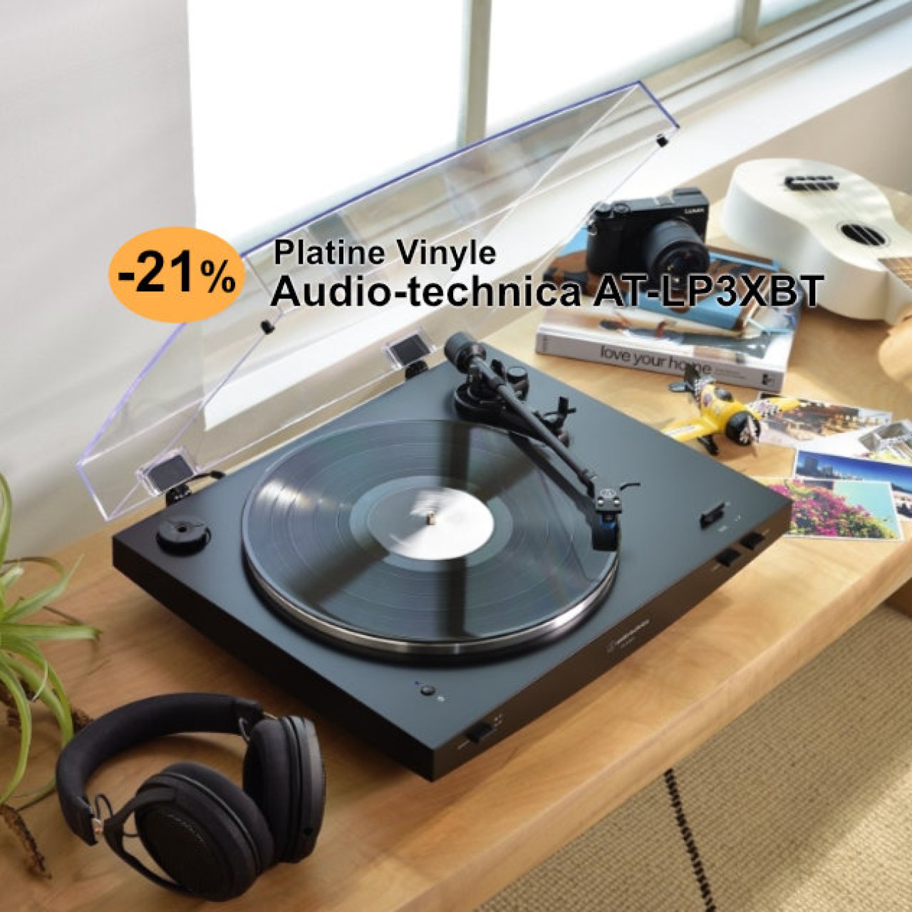 -21 % sur l'Audio-technica AT-LP3XBT, une platine vinyle tout automatique et en plastique, mais très musicale