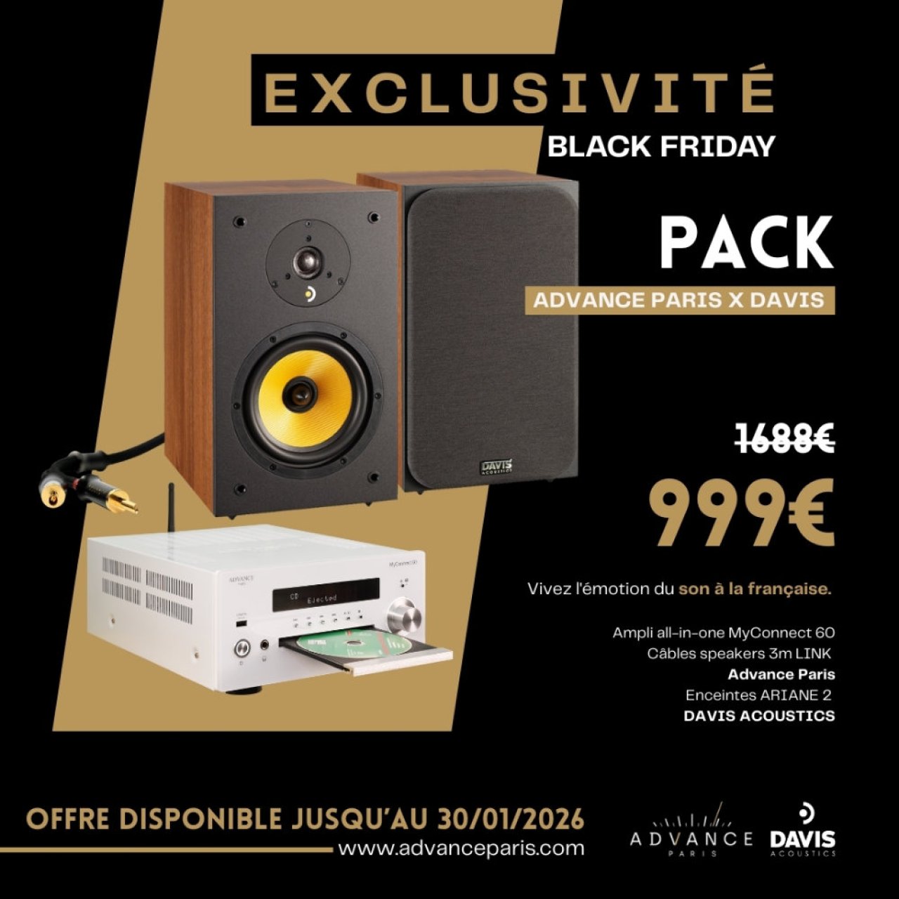 Davis + Advance Paris : une bonne petite chaîne Hifi connectée à moins de 1000 € pour le Black Friday