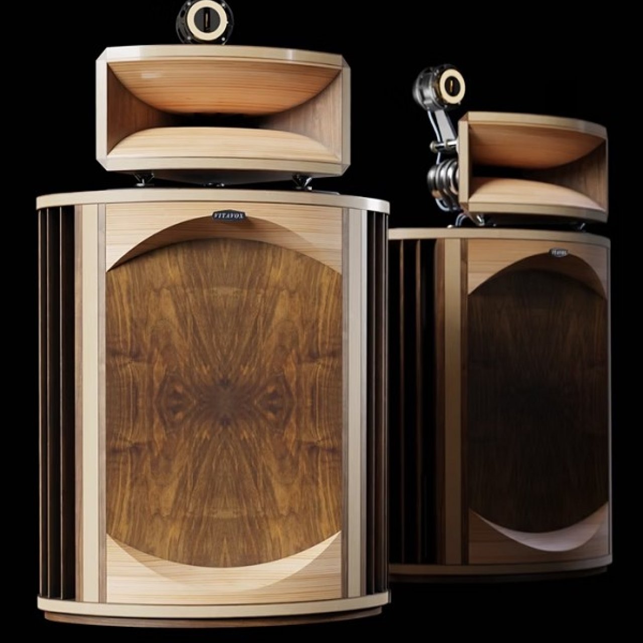 Vitavox Tristar : enceinte Hifi High End à pavillon en bois XXL et tweeter sur “bras” orientable