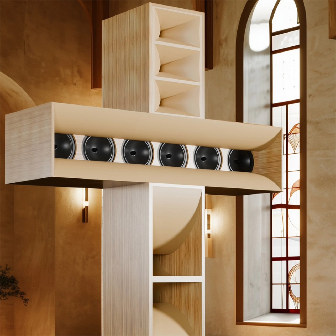 Ô frères et sœurs audiophiles : voici l'enceinte Hifi suisse et cruciforme par Sérafin Monnard