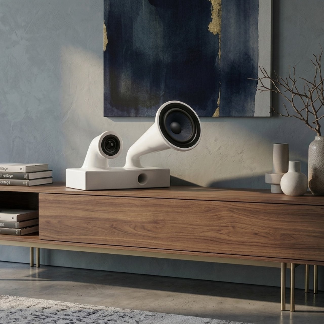 Elipson x Wilmotte : corne de gramophone et gongs inspirent des enceintes acoustiques sculpturales exposées au Fuorisalone de Milan